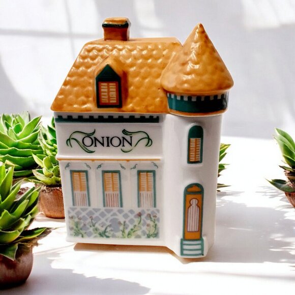 The Lenox Spice Village 1989 Porcelain House Jar Onion Vintage Replaceme… - Picture 1 of 10